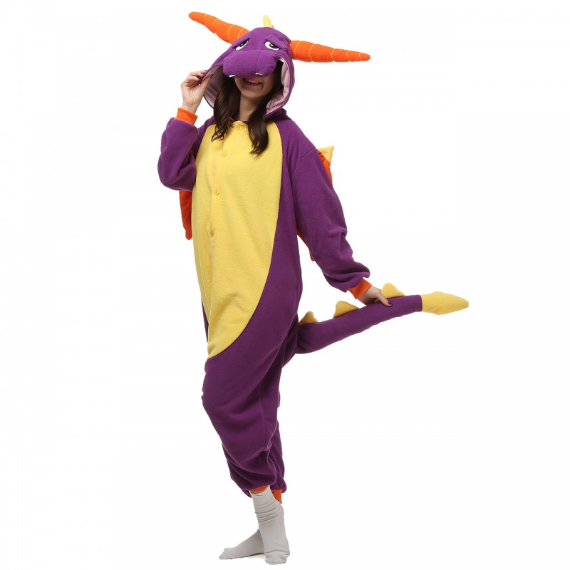 Spyro Dragon Unisex Adult Animal Pajamas Onesie0 Cosplay Costume Fancy Sleepwear