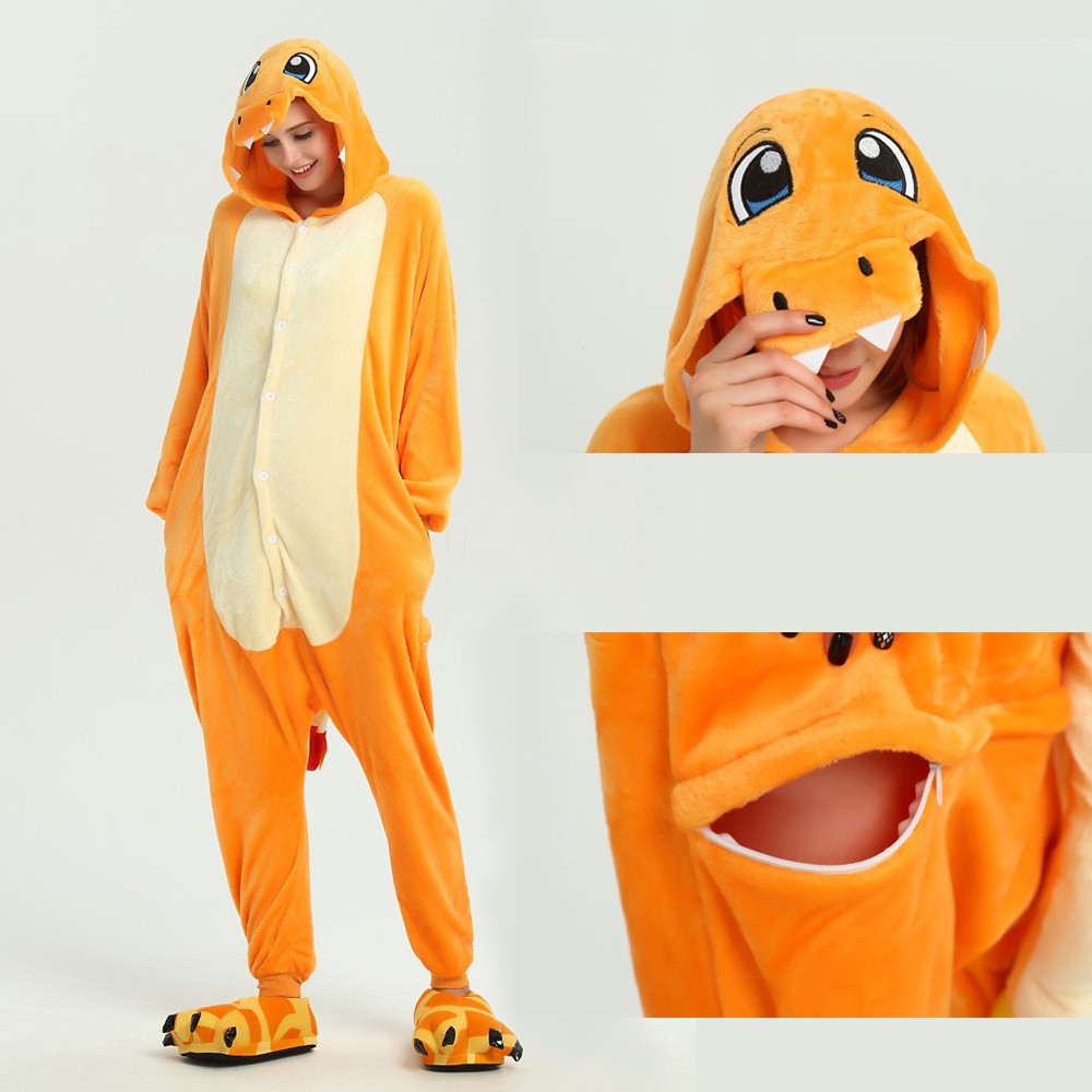 kigurumi yellow Charmander onesies animal pajamas for adults