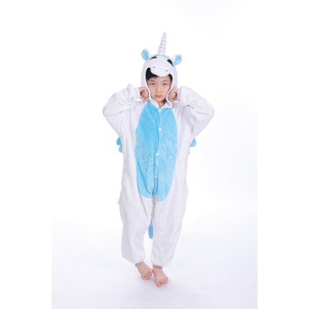 animal kigurumi blue Unicorn onesie pajamas for kids