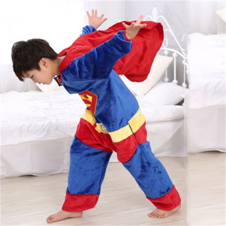 animal kigurumi blue red Superman onesie pajamas for kids