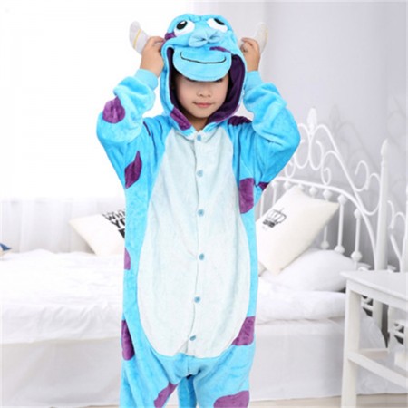 animal kigurumi blue purple Sullivan onesie pajamas for kids