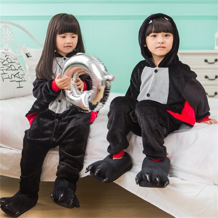 animal kigurumi black red Bat onesie pajamas for kids