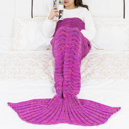 Handmade Mermaid Tail Blanket 100% Knitting Polyster Style01