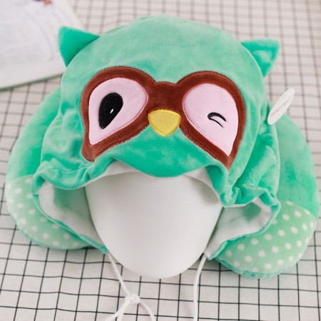 Green Owl Neck Pillow