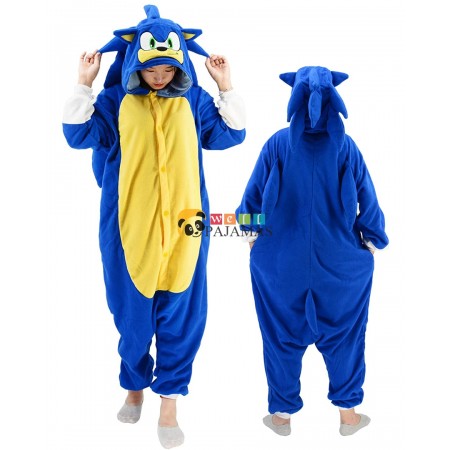 Sonic Costume Onesie Halloween Outfit Party Wear Pajamas