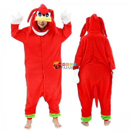 Knuckles The Echidna Costume Onesie Halloween Outfit Party Wear Pajamas