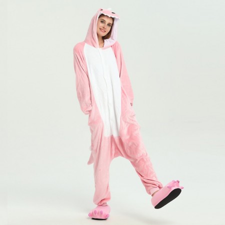 kigurumi pink Dinosaur onesies animal pajamas for adults