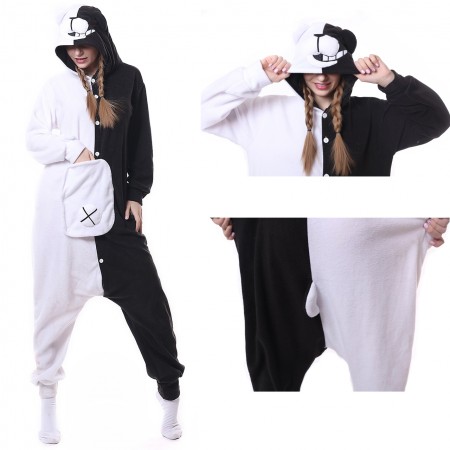 Black & White Bear Monokuma Onesie Pajama Animal Costumes For Women & Men
