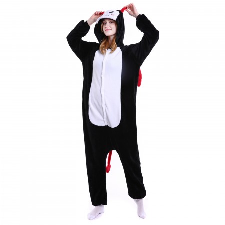 kigurumi black white Demon onesies animal pajamas for adults