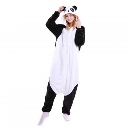 kigurumi black white Kungfu Panda onesies animal pajamas for adults